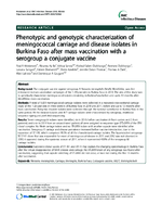 Phenotypic and genotypic characterization of meningococcal carriage and disease isolates in Burkina Faso after mass vaccination with a serogroup a conjugate vaccine