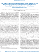 Early COVID19 FirstDose Vaccination Coverage Among Residents and Staff Members of Skilled Nursing Facilities Participating in the Pharmacy Partnership for LongTerm Care Program  United States December 2020January 2021