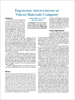 Ergonomic Interventions At Vulcan Materials Company