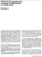 Training of a community board to increase the effectiveness of a health center