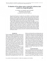 Evaluation of TwoPhase Spray System for Airborne Dust Control in a Longwall Gallery