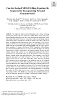 Can the Revised NIOSH Lifting Equation Be Improved by Incorporating Personal Characteristics
