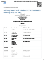 Advisory Board on Radiation and Worker Health  May 23 2002  Agenda