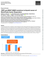 TERT and BRAF V600E Mutations in Thyroid Cancer of World Trade Center Responders