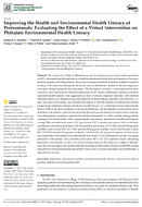 Improving the Health and Environmental Health Literacy of Professionals Evaluating the Effect of a Virtual Intervention on Phthalate Environmental Health Literacy