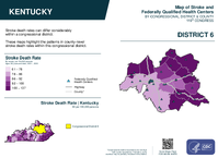 KY Congressional District 06 Stroke and Federally Qualified Health Centers Map 119th Congress