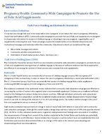 Pregnancy Health CommunityWide Campaigns to Promote the Use of Folic Acid Supplements