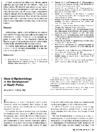 Uses of epidemiology in the development of health policy
