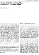 Control Of Alcohol And Drug Abuse In IndustryA Literature Review