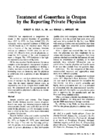 Treatment of gonorrhea in Oregon by the reporting private physician