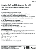 Staying Safe and Healthy on the Job For Deepwater Horizon Response Workers June 29 2010