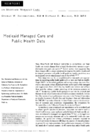Medicaid Managed Care And Public Health Data