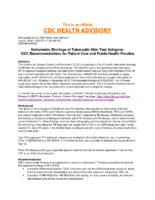 Nationwide shortage of tuberculin skin test antigens  CDC recommendations for patient care and public health practice