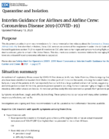 Interim guidance for airlines and airline crew  coronavirus disease 2019 COVID19  updated February 13 2020