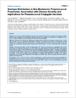 Serotype Distribution in NonBacteremic Pneumococcal Pneumonia Association with Disease Severity and Implications for Pneumococcal Conjugate Vaccines