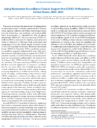 Using Wastewater Surveillance Data to Support the COVID19 Response  US 20202021