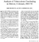 Analysis of tuberculosis casefinding in Denver Colorado 196570