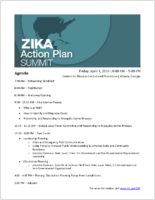 Zika Action Plan Summit agenda