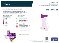 TX Congressional District 34 Stroke and Stroke Centers Map 118th Congress