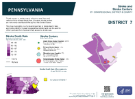 PA Congressional District 07 Stroke and Stroke Centers Map 118th Congress