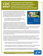 Addressing Financial Exploitation Among People Living with Cognitive Impairment and Their Caregivers Role of the Public Health and Aging Services Networks