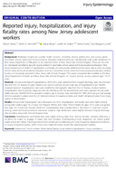 Reported injury hospitalization and injury fatality rates among New Jersey adolescent workers