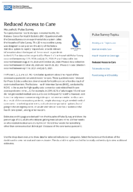 Household Pulse Survey Reduced Access to Care