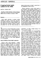 Preparing public health leaders for the 1990s