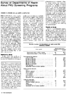 Survey of departments of health about PKU screening programs