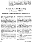 Syphilis morbidity reporting in Montana 195054