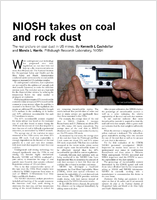 NIOSH takes on coal and rock dust  The real picture on coal dust in US mines NIOSH takes on coal and rock dust