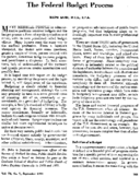 The Federal budget process