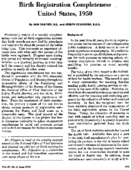 Birth registration completeness United States 1950