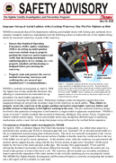 Safety Advisory Improper Setup of Aerial Ladders with a Locking Waterway May Put Fire Fighters at Risk 20080508