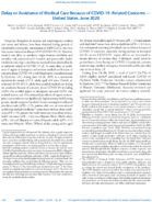 Delay or Avoidance of Medical Care Because of COVID19Related Concerns  United States June 2020