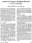 Control of common radiation hazards in New York City