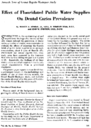 Effect of fluoridated public water supplies on dental caries prevalence
