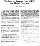 The Internal Revenue Code of 1954 and health programs