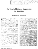 Survival of enteric organisms in shellfish