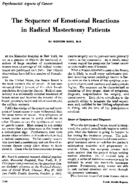 The sequence of emotional reactions in radical mastectomy patients