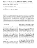 Initial Stability Study of Large Openings for the National Underground Science Laboratory at the Homestake Mine Lead SD