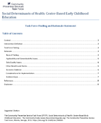 Social Determinants of Health CenterBased Early Childhood Education