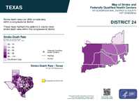 TX Congressional District 24 Stroke and Federally Qualified Health Centers Map 119th Congress