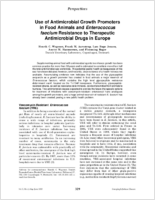 Use of antimicrobial growth promoters in food animals and Enterococcus faecium resistance to therapeutic antimicrobial drugs in Europe