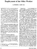 Employment of the older worker