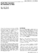Health risk appraisal the estimation of risk