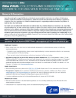 Zika Virus Collection and Submission of Specimens for Zika Virus Testing at Time of Birth General Information August 18 2016
