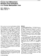 Factors That Differentiate Smokers From Exsmokers In A Florida Metropolitan Area