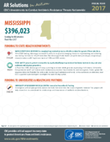 CDCs Investments to Combat Antibiotic Resistance Threats Nationwide Mississippi Fiscal Year 2017