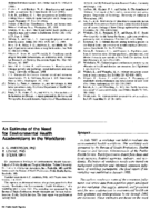 An Estimate Of The Need For Environmental Health Academicians In The Workforce